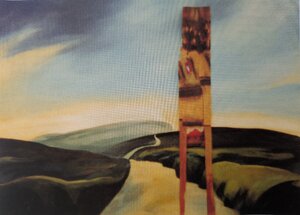 „Ausschau“, Öl auf Leinwand mit Holzfurnier, 120 x 140 cm, © Wolfgang Marquart