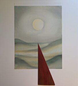 Ohne Titel VII, Öllasur mit Holzfurnier, 50 x 60 cm, © Wolfgang Marquart 2001
