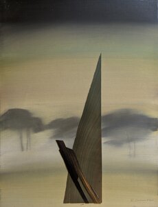 Ohne Titel VIII, Öllasur mit Holzfurnier, 50 x 60 cm, © Wolfgang Marquart 2001