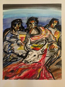 Odyssee Zyklus III (klein), Öllasur und Kreide auf Papier, 50 x 65 cm, © Wolfgang Marquart 1999