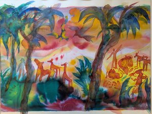 „Am Eingang zum Garten Eden“, Aquarell mit Rahmen, 73 x 52,5 cm, © Wolfgang Marquart 2007