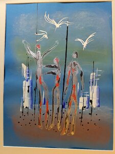 „Am Start“, Pastellkreide, Öllasur, Silberstift auf Papier, 52 x 62,5cm, © Wolfgang Marquart