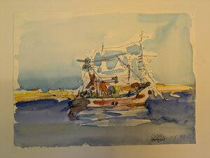 „Culatra, Portugal“, Aquarell, 28 x 38 cm, © Wolfgang Marquart 1993