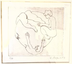 „Der Reigen“, Radierung mit Rahmen, 32 x 43,5 cm, © Wolfgang Marquart
