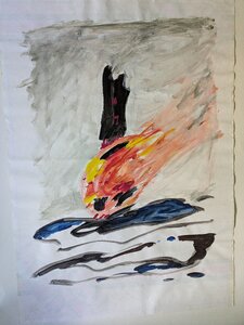 „Feuer I“, Gouache auf Papier, 100 x 70 cm, © Wolfgang Marquart 1991