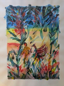 „Fundevogel 4“, Aquarell mit Rahmen, 51 x 41,5 cm, © Wolfgang Marquart 2010