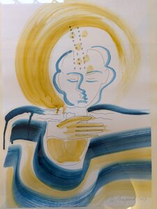 „Ich denk an dich“, Öllasur und Tusche auf Papier, 51 x 41 cm, © Wolfgang Marquart 2007