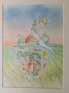 „Junidämmerung“, Pastell und Aquarellstift auf Papier, 63 x 52,5 cm, © Wolfgang Marquart 1996