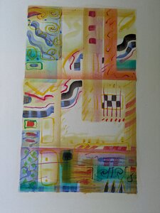 „Raster“, Öllasur und Kreide auf Papier, 100 x 70 cm, © Wolfgang Marquart 2001