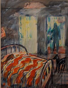 „Der Weckruf“, Mischtechnik Öl und Kreide, 100 x 70 cm, © Wolfgang Marquart