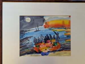 „Vollmond auf Korfu“, Aquarell, 42,5 x 52,5 cm, © Wolfgang Marquart 1991