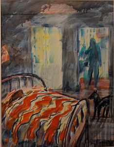 „Der Weckruf“, Mischtechnik Öl und Kreide, 100 x 70 cm, © Wolfgang Marquart