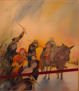 „Schlagbaum“, Öl auf Leinwand mit Rahmen, 143 x 123 cm, © Wolfgang Marquart