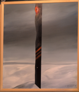 „Väterchen Frost“, Öl auf Leinwand mit Holzfurnier und Rahmen, 148 x 126 cm, © Wolfgang Marquart